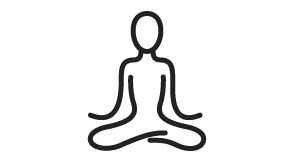 icon in Form einer meditierenden Person im Schneidersitz | Kursmanager